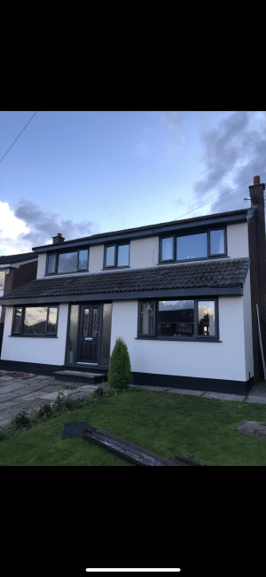 Popular anthracite grey on blanco k-rend, superior curb appeal